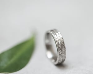 Image of Platinum 5mm flat court herringbone ring