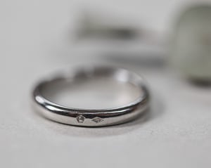 Image of Platinum 3mm plain court ring with a 'part-mark'