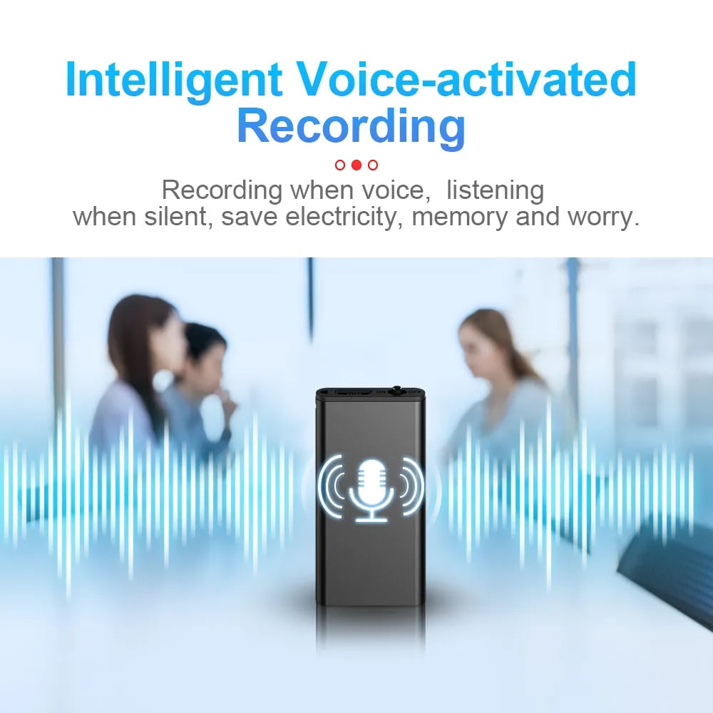 Ultra-Thin Tiny Mini Voice Recorder 8GB Sound Activated Dictaphone