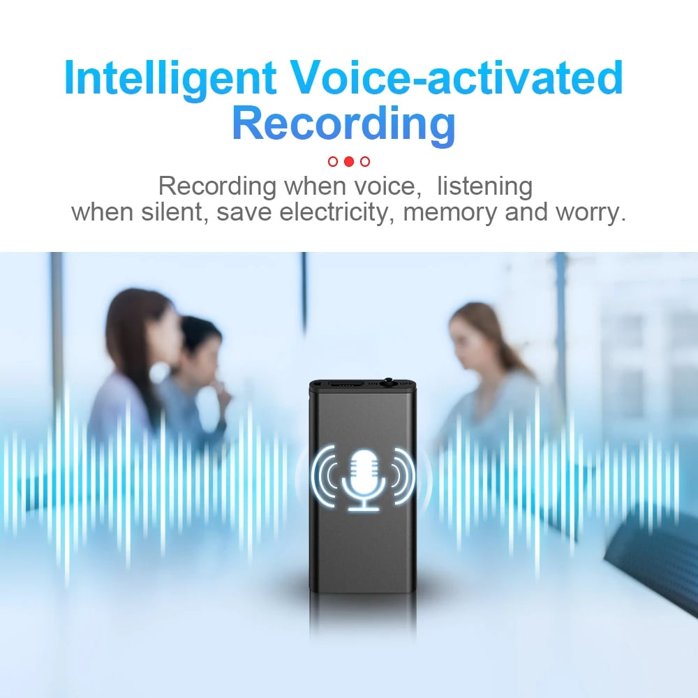 Ultra-Thin Tiny Mini Voice Recorder 8GB Sound Activated Dictaphone