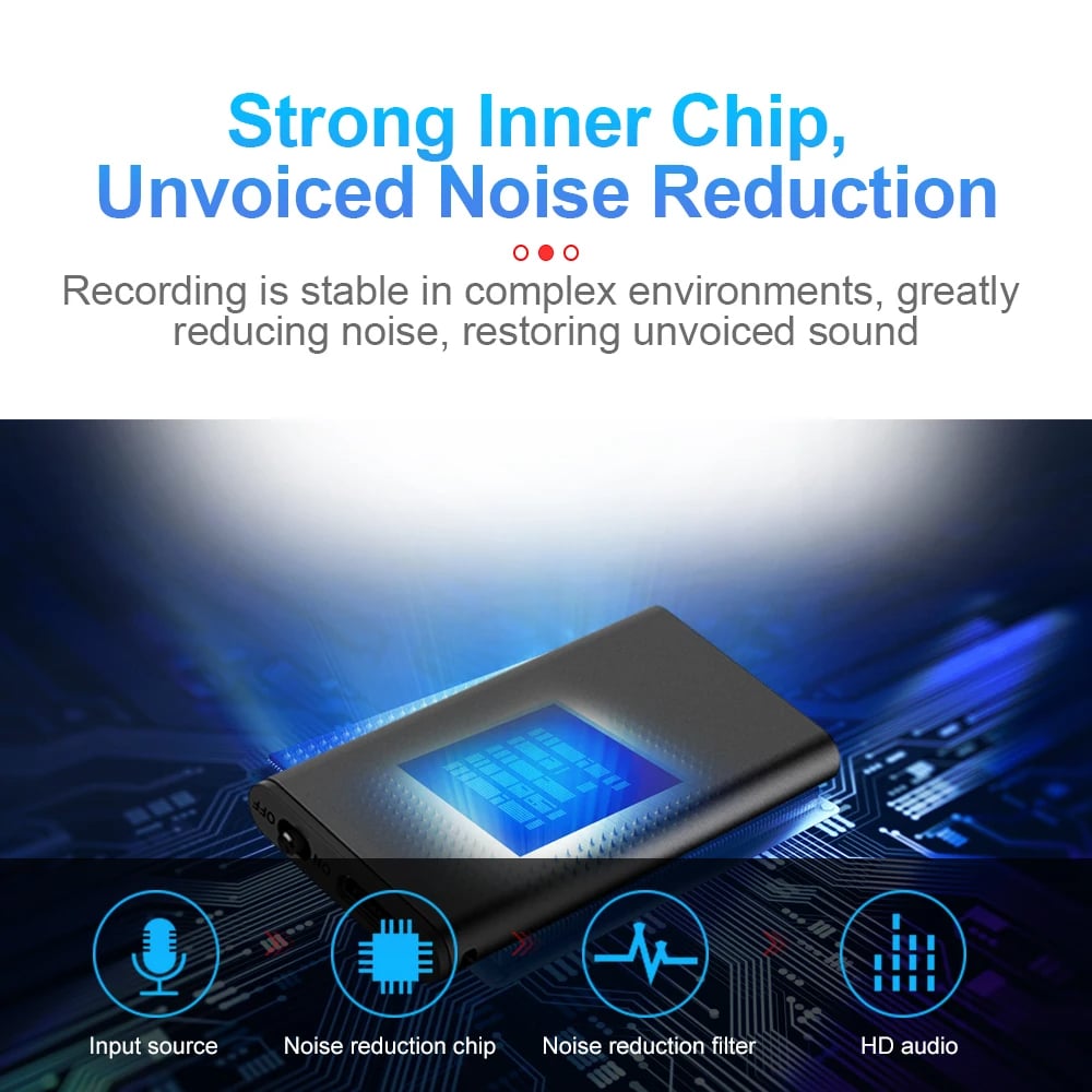 Ultra-Thin Tiny Mini Voice Recorder 8GB Sound Activated Dictaphone