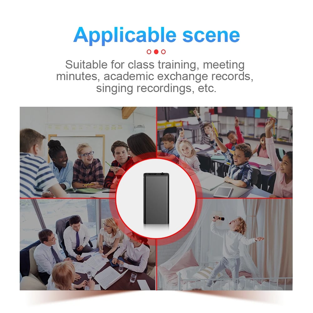 Ultra-Thin Tiny Mini Voice Recorder 8GB Sound Activated Dictaphone