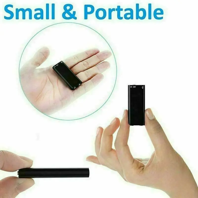 Ultra-Thin Tiny Mini Voice Recorder 8GB Sound Activated Dictaphone