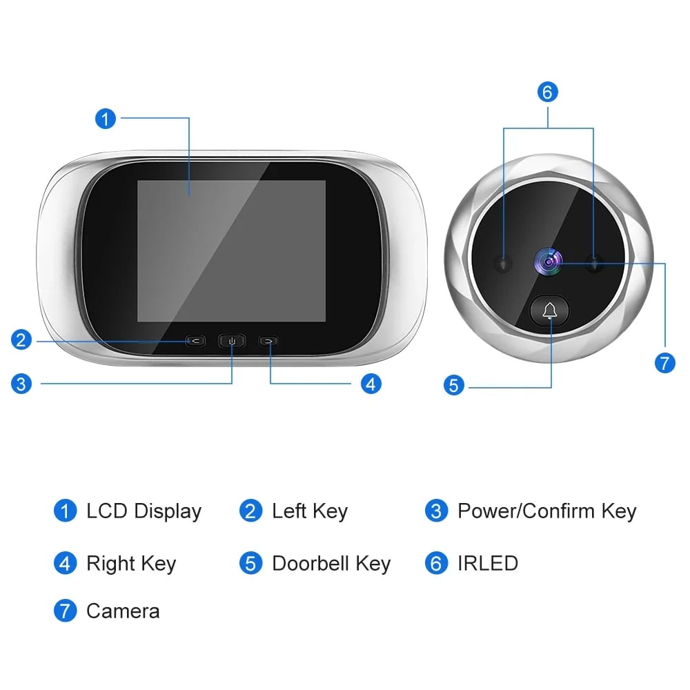 2.8 inch LCD Door Viewer Camera Night Vision Doorbell