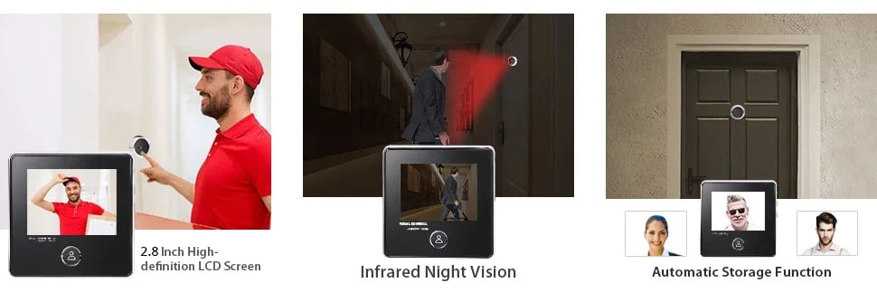 2.8 inch LCD Screen Electronic Door Viewer Bell Night Door Camera