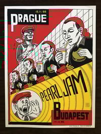 Image 1 of 1996 Pearl Jam Prague-Budapest Concert Poster - VERY RARE!