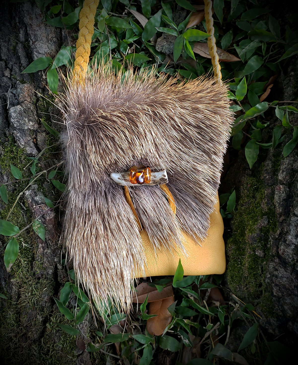 Image of Elk Hide and Deerskin Pouch