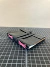 Black Leather Wrap Journal with Pink Stitching