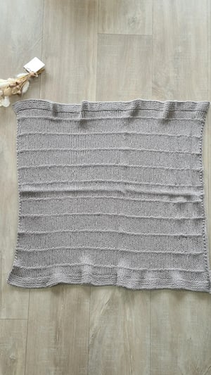 Image of Grey knit Pram Blanket. By NATASAstudio Baby.