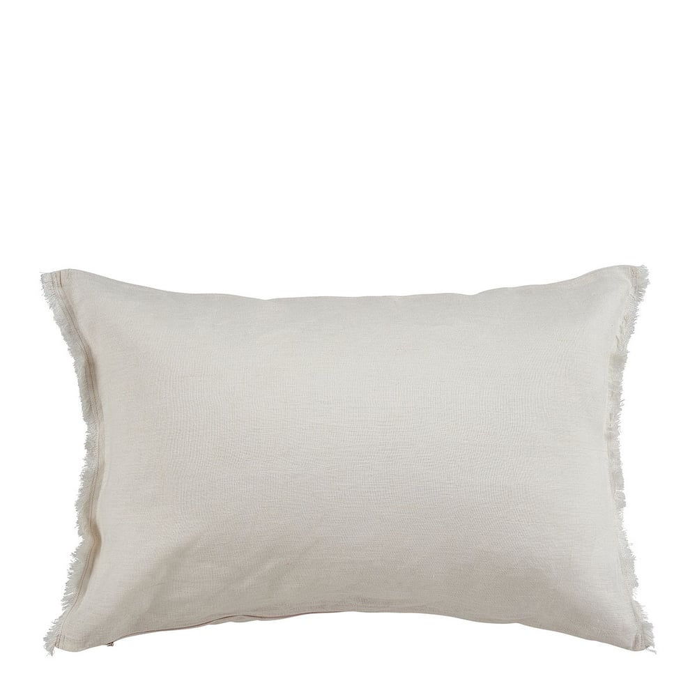 Image of Coussin CHLOÉ en lin lavé - Ivoirre - 40 x 60 cm 