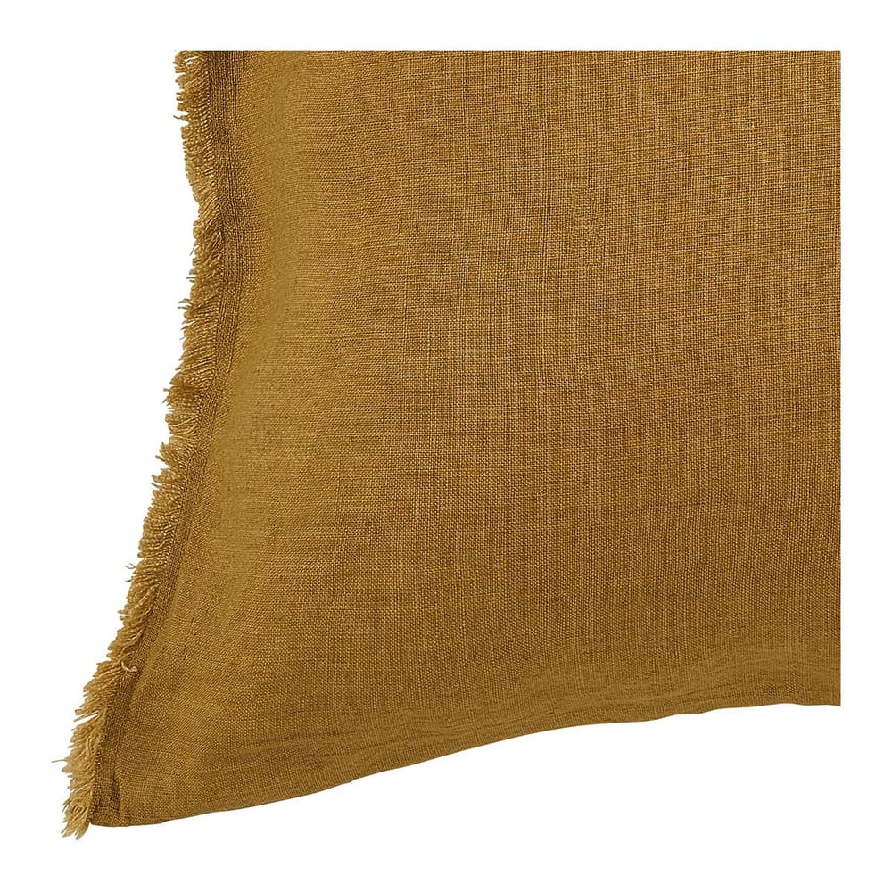 Image of Coussin CHLOÉ en lin lavé - Safran - 40 x 60 cm
