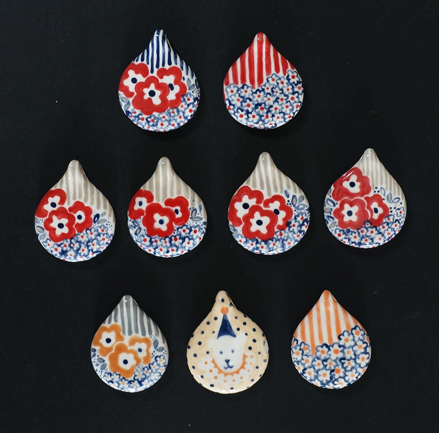 Image of SALE - Hand Painted Ceramic Pendants 