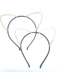 Image 2 of Cat Ear Rhinestone Headband
