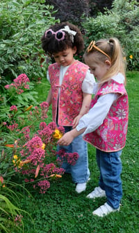 Image 5 of Gilet réversible matelassé enfant Goa turquoise & corail