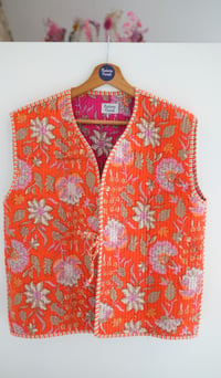 Image 1 of Gilet réversible matelassé femme Jaipur orange & fushia