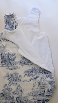 Image 9 of Gigoteuse toile de Jouy bleu