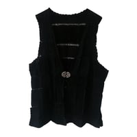 Black Bohemian Leather Vest