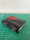 Black Leather Journal with Red Accent