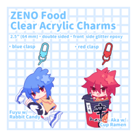 ZENO Food Clear Acrylic 2.5" Charms [PREORDER]