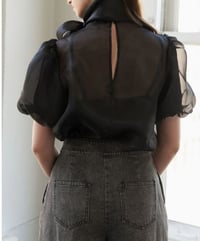 Image 3 of Aimee Bow Tie Top- Black