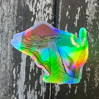 Image 2 of Holographic Mushroom Sticker designed by Kyle Field ~ FREE SHIPPING