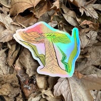 Image 1 of Holographic Mushroom Sticker designed by Kyle Field ~ FREE SHIPPING