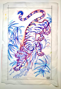 Tiger & bamboo prelim drawing