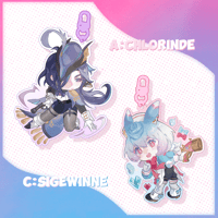 Image 3 of Chlorinde & Sigewinne Genshin Keychain