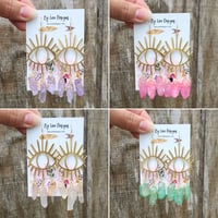 Image 2 of Crystal Sun Eye Earrings | Gemstone Mystical Eye Earrings