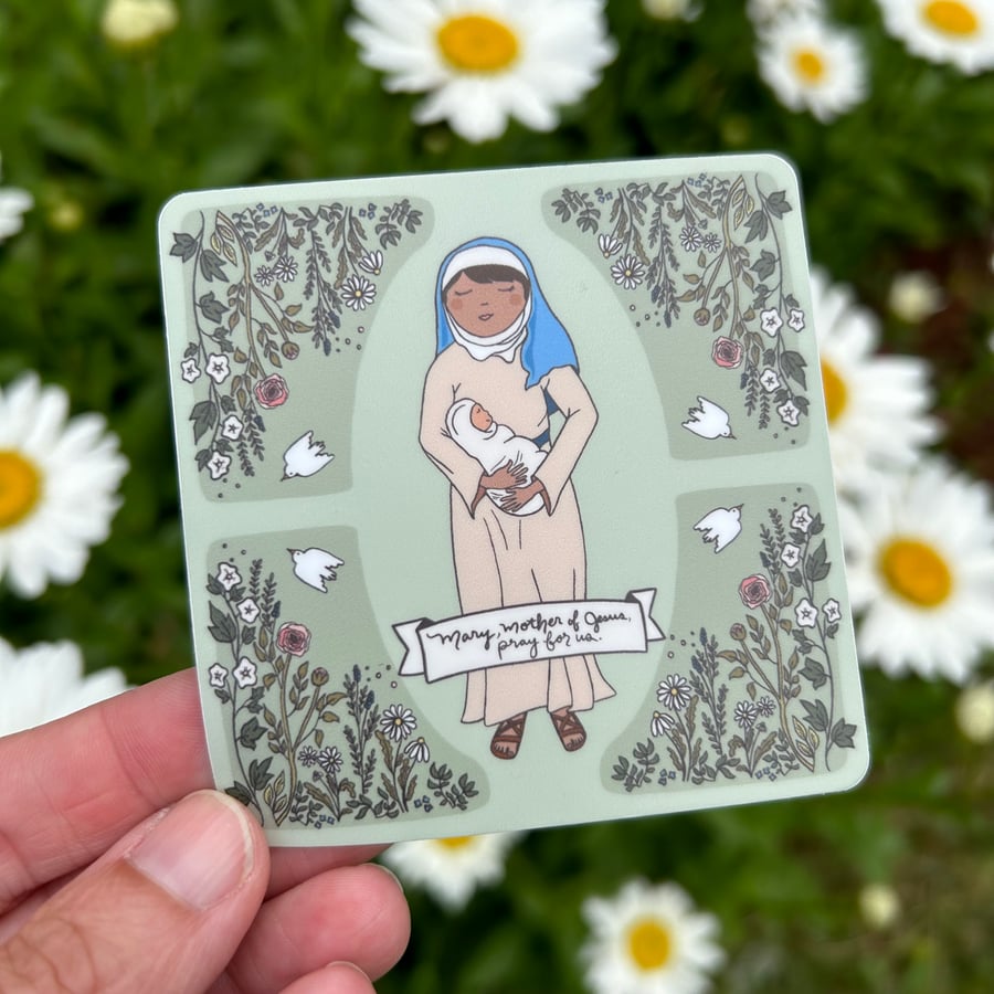 Image of Mary, Mother of Jesus Tile // Vinyl Sticker