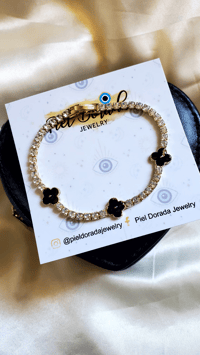 Image 3 of Clover Cz Bracelet 