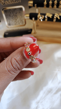 Image 2 of Red Evil Eye Ring 
