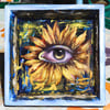 Sun Flower Lover's Eye Original Oil Painting 