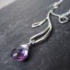 Hama Rikyu Necklace with Amethyst, Sterling Silver