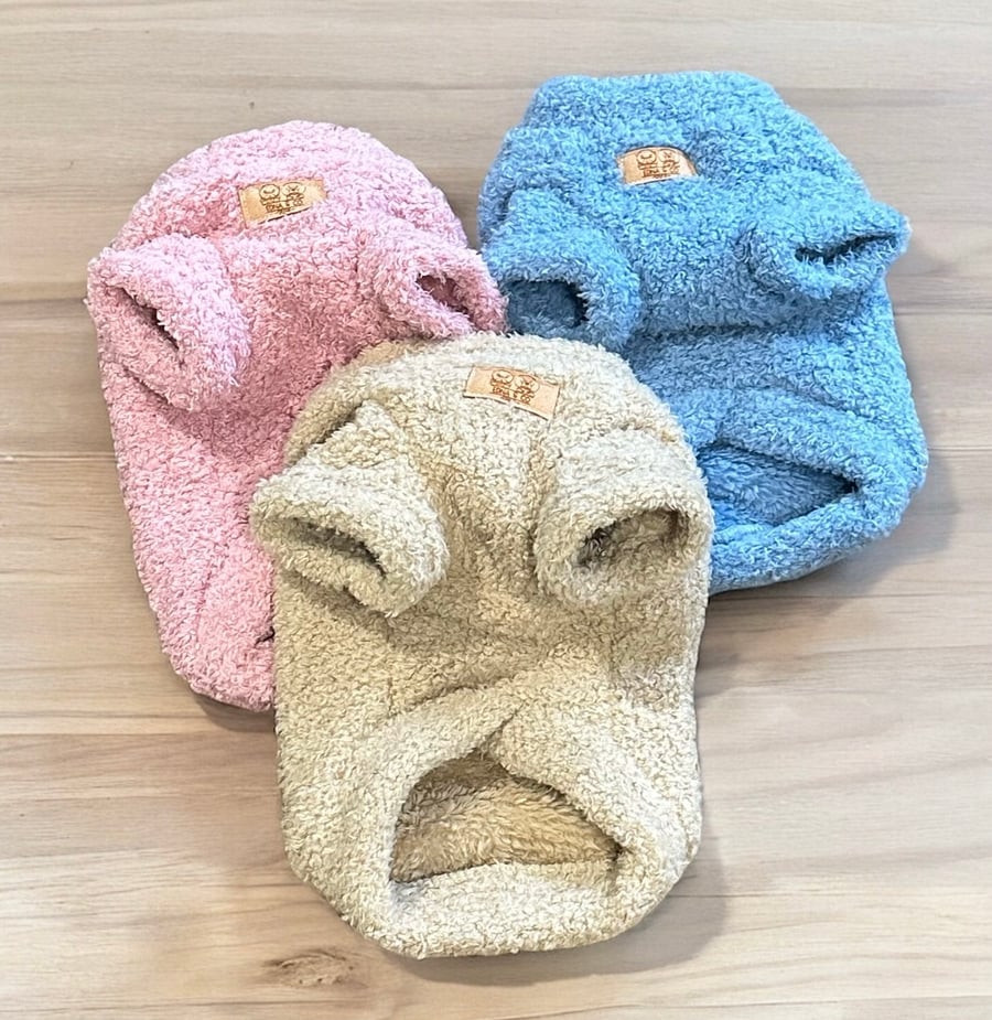 Image of Cozy Baby Pink, Baby Blue & Beige Pet Sweater