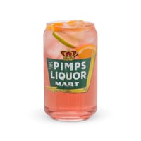 Image 1 of the pimps Liquor Mart Can-Shaped Glass