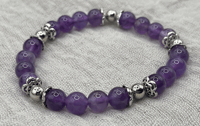 Image 2 of Amethyst Crystal Gemstone Bracelet (silver)