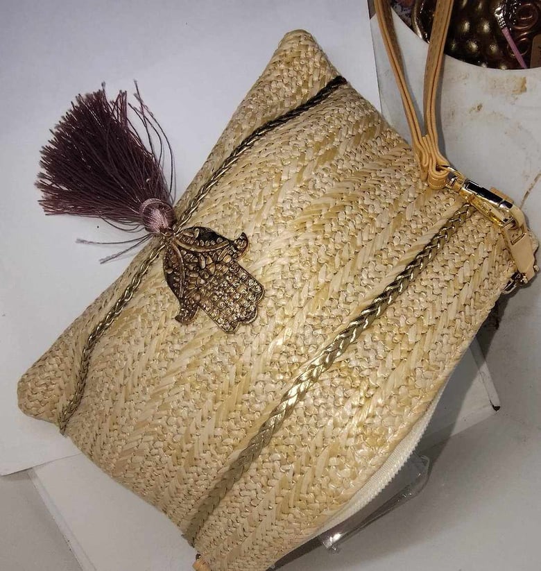 Image of Cross body Straw Bag Small 