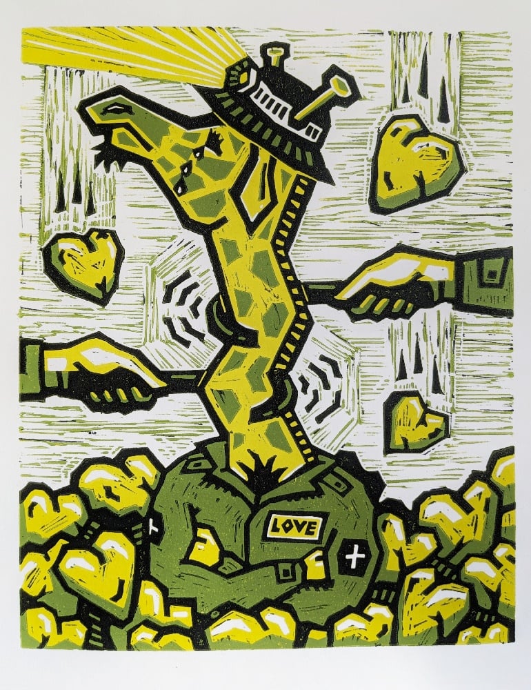 Reduction linocut #18