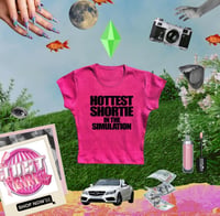 “Hottest in the Sim” Baby Tee- Pink