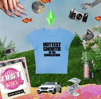 “Hottest in the Sim” Baby Tee- Baby Blue