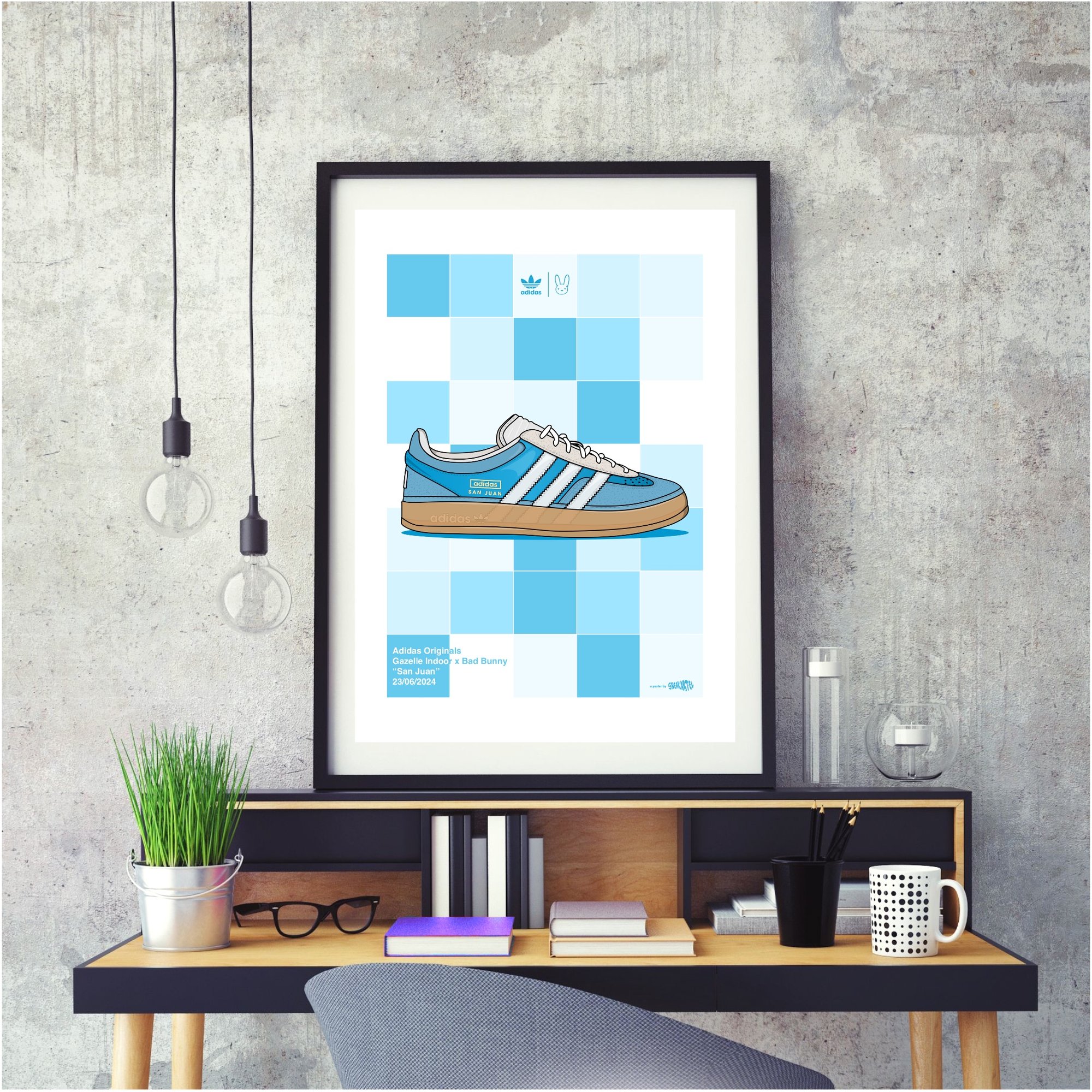 Sneaker Poster Adidas Gazelle x Bad Bunny San Juan sneak.art.el