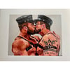 Leather Muscle Bears kissing -  Artist's Print