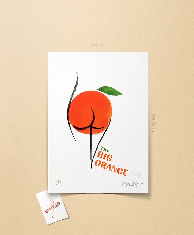 Image of "The Big Orange" limited homemade art print