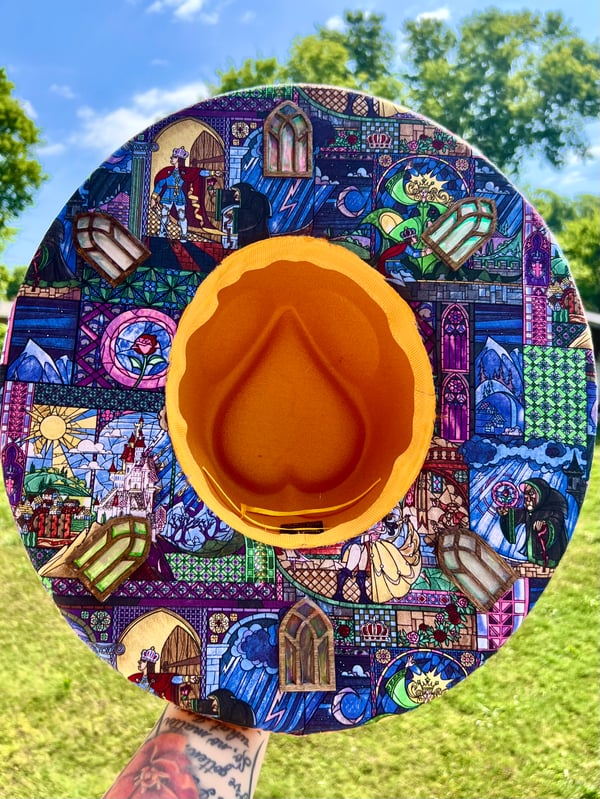 Image of Beauty and the Beast Stained Glass Window Hat