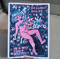 You Cannot Kill Us. A4 Original Linocut Print 