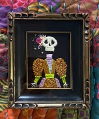 Image 2 of Sweet Skully girl in antique wooden frame