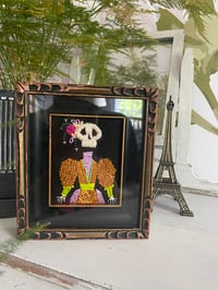 Image 1 of Sweet Skully girl in antique wooden frame