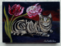 Image 1 of Cat and Tulips by Raphael Balme