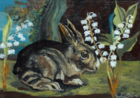 Image 2 of Rabbit and Lily of the Valley by Raphael Balme